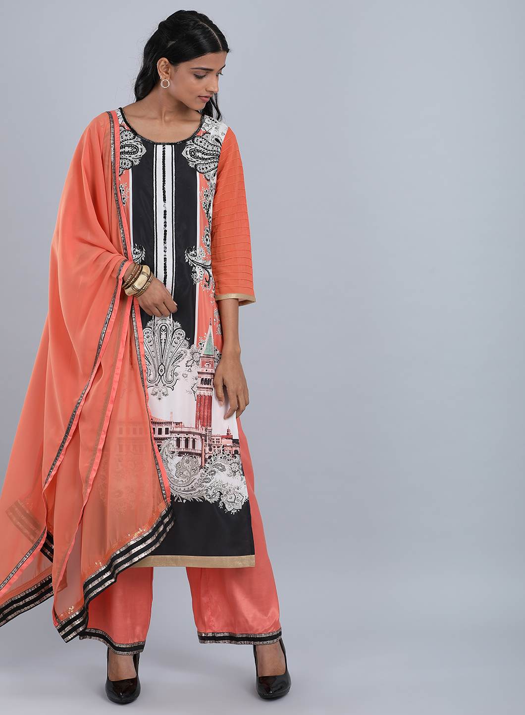 Orange Solid Dupatta