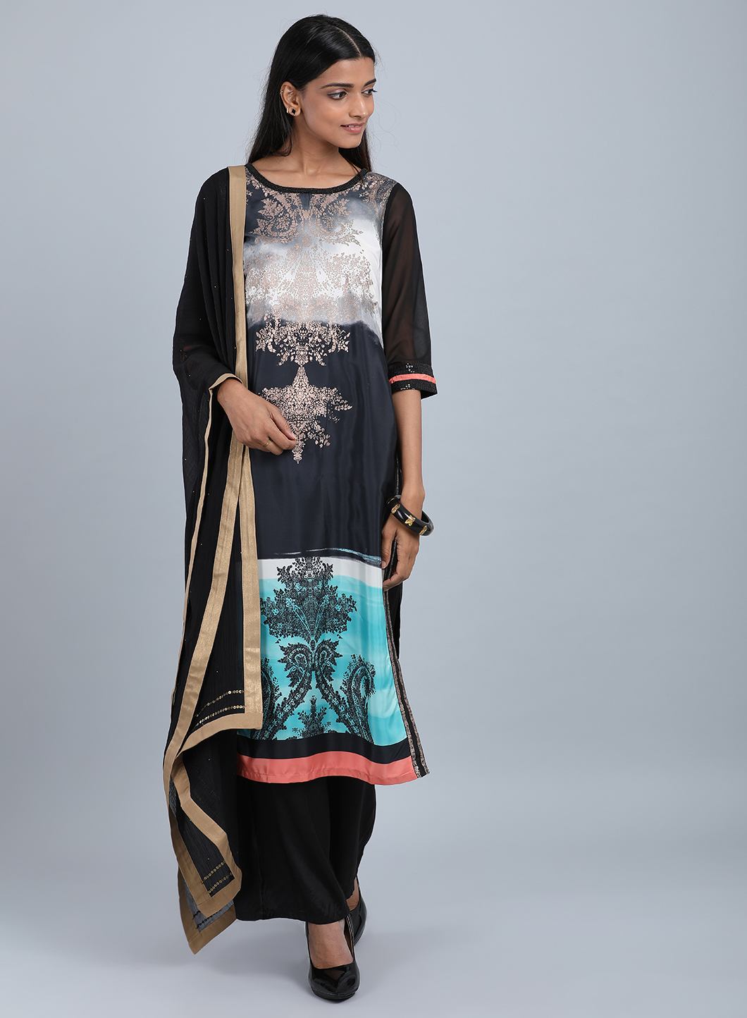 Black Chiffon Dupatta