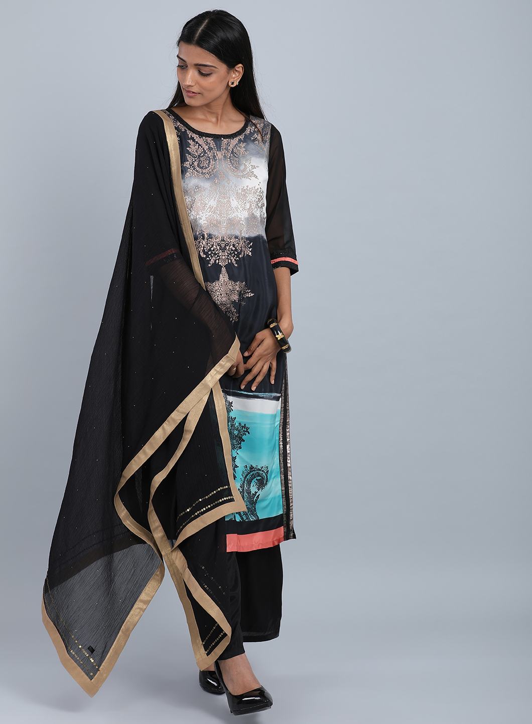 Black Chiffon Dupatta