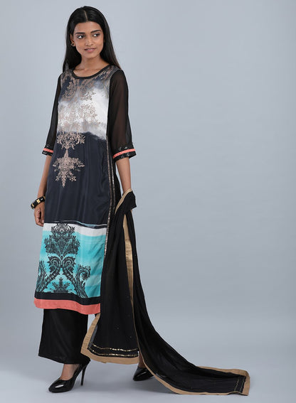 Black Chiffon Dupatta