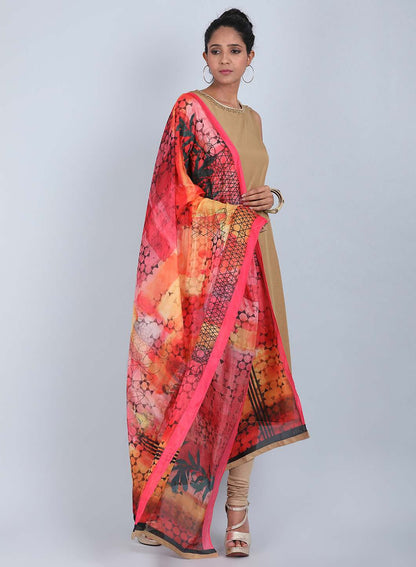 Pink Printed Dupatta