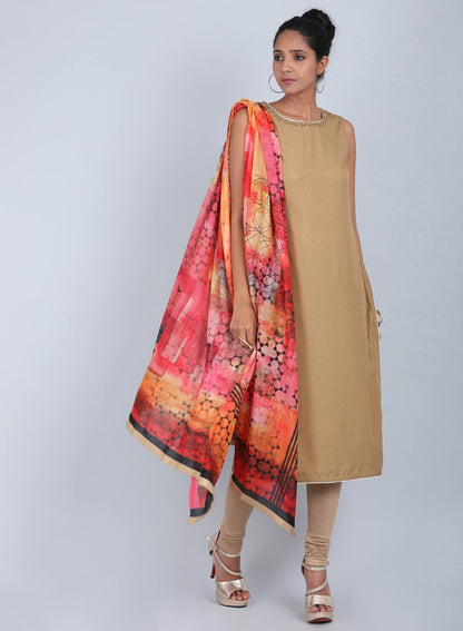 Pink Printed Dupatta