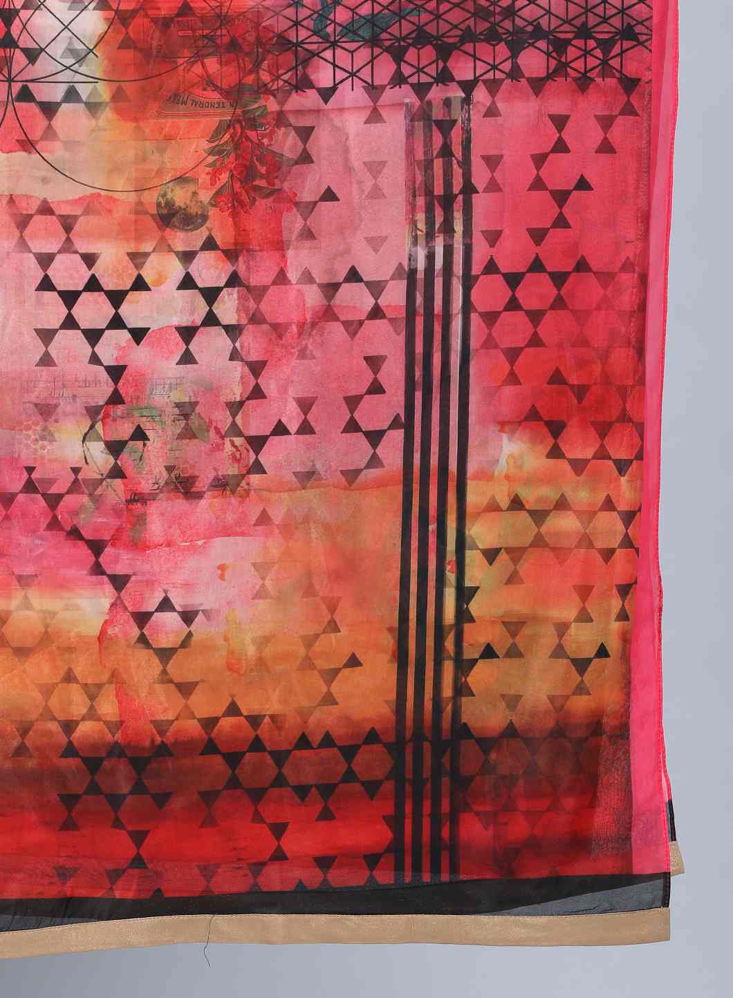 Pink Printed Dupatta