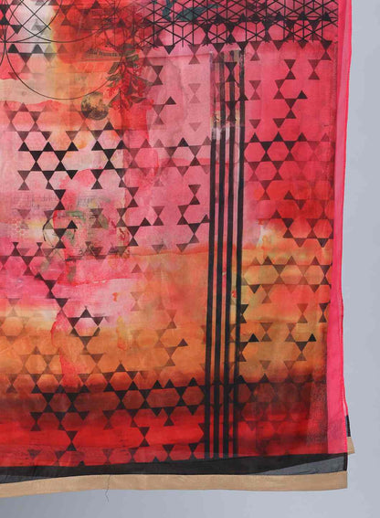 Pink Printed Dupatta