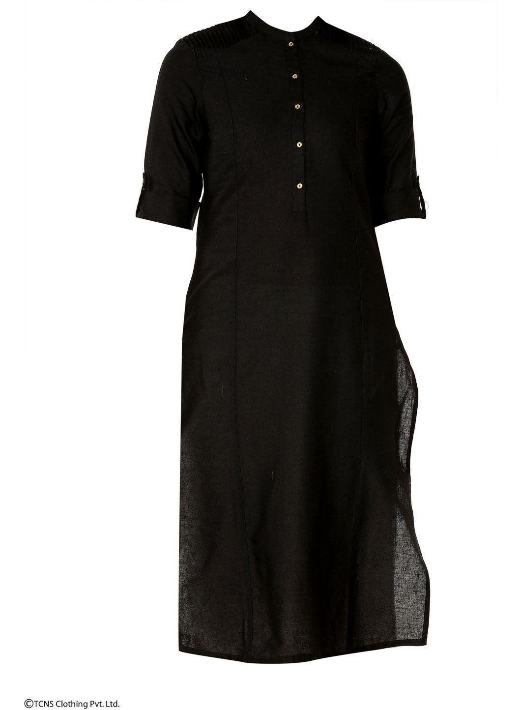 Black 3/4 Sleeve kurta - wforwoman