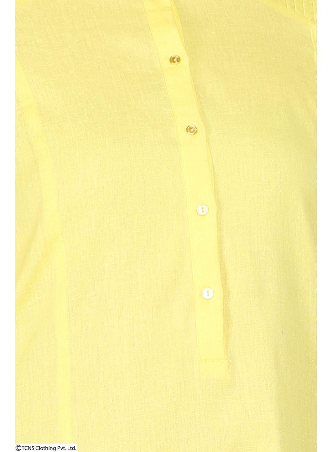 Yellow 3/4 Sleeve kurta - wforwoman