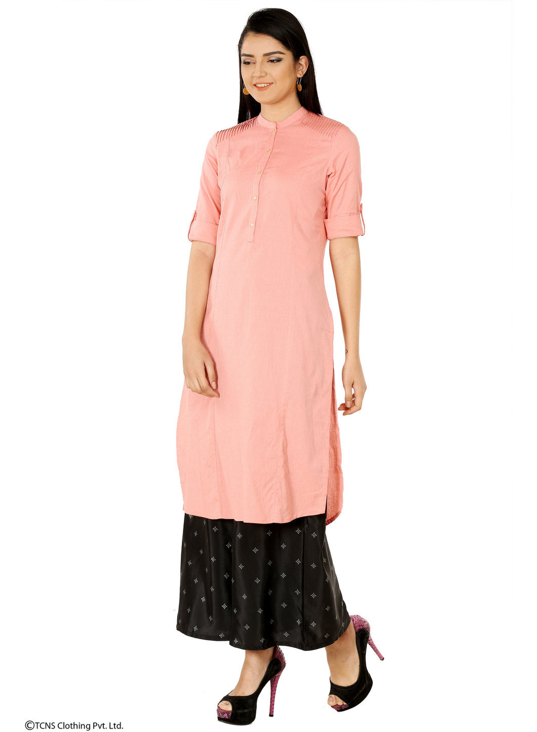 Pink 3/4 Sleeve kurta