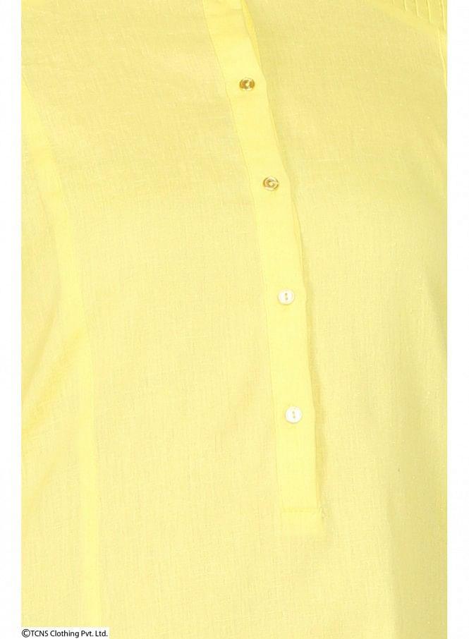 Yellow 3/4 Sleeve kurta - wforwoman