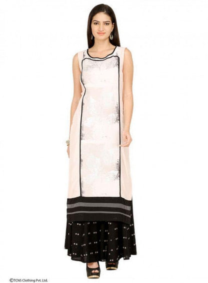 Pink Printed Sleeveless kurta - wforwoman