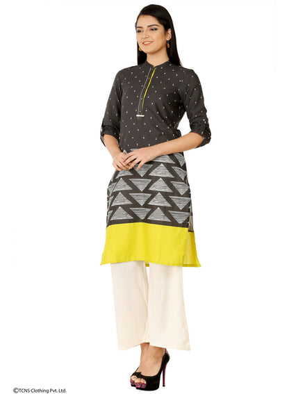 Black Printed Full Sleeve kurta