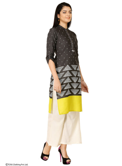 Black Printed Full Sleeve kurta