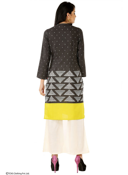 Black Printed Full Sleeve kurta