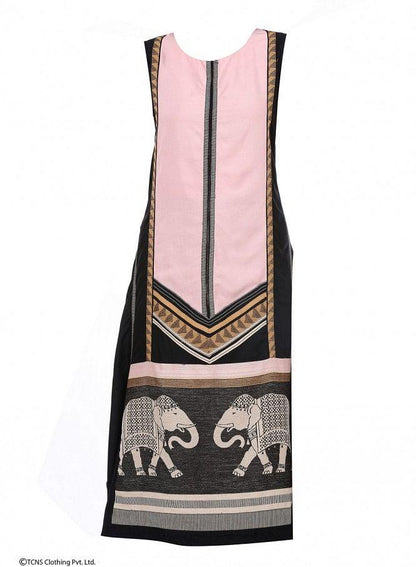 Black Printed Sleeveless kurta - wforwoman