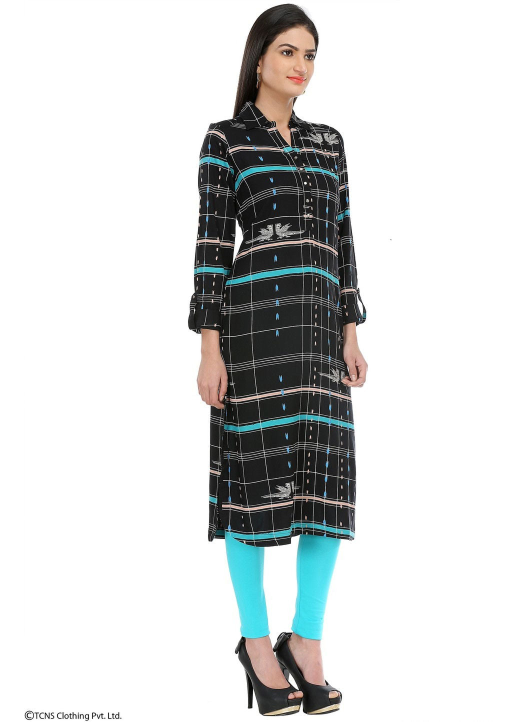 Black Printed Full Sleeve kurta