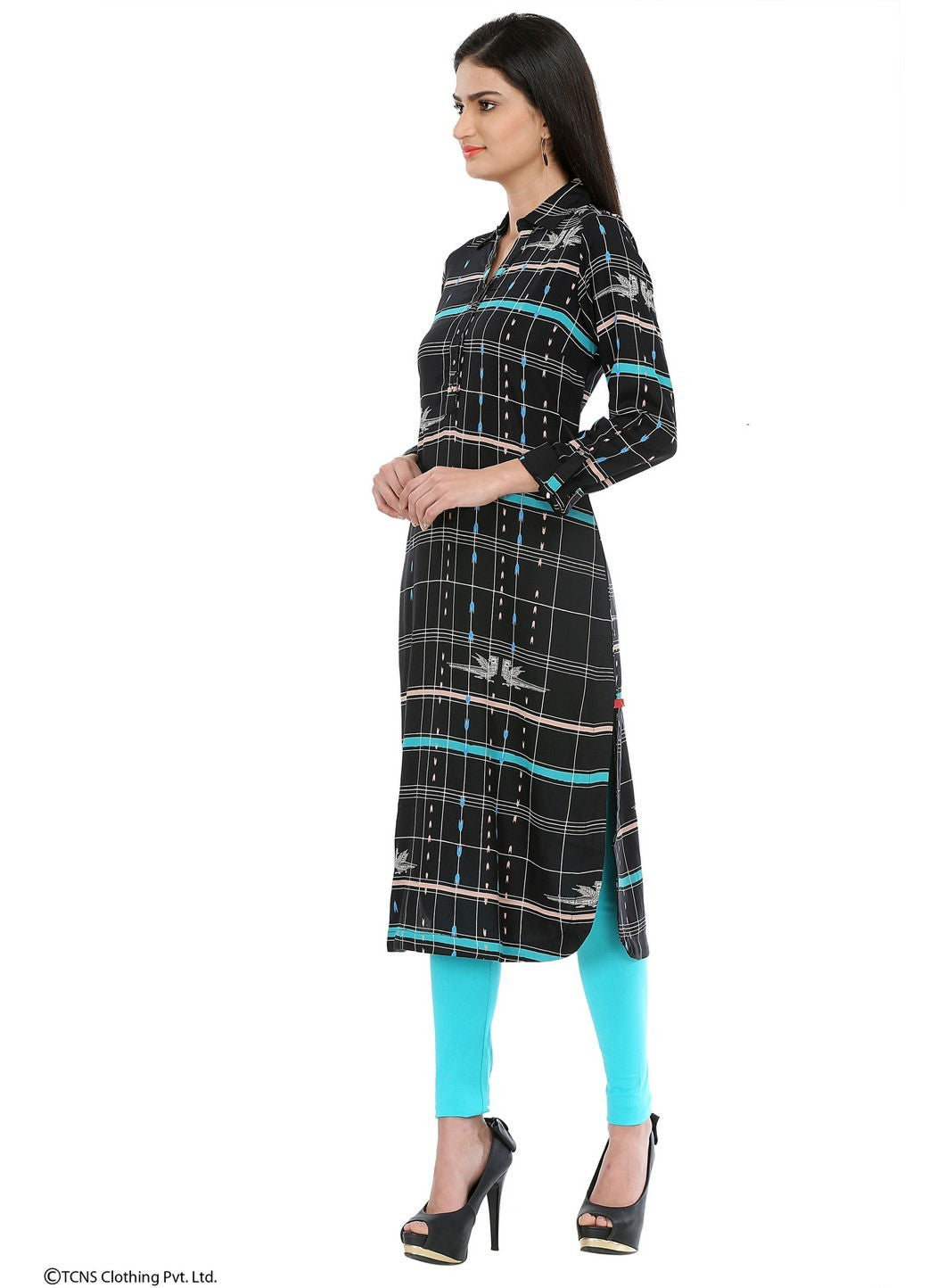 Black Printed Full Sleeve kurta