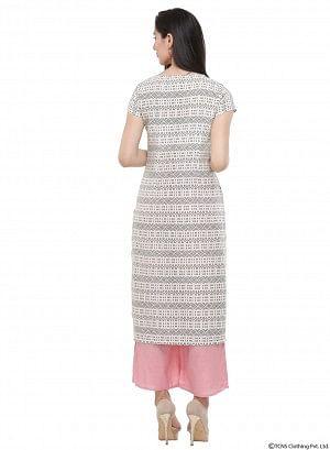 Pink Round Neck kurta - wforwoman