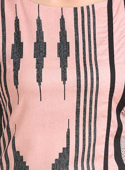 Pink Round Neck Sleeveless Printed kurta - wforwoman