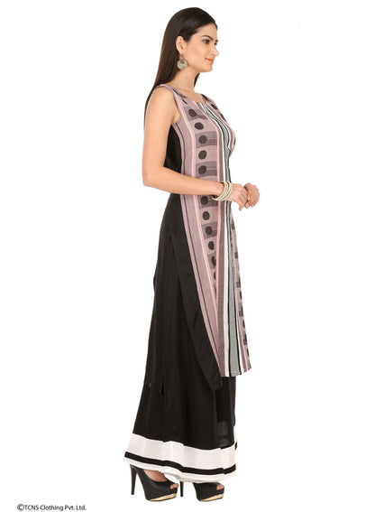 Pink Printed Sleeveless kurta