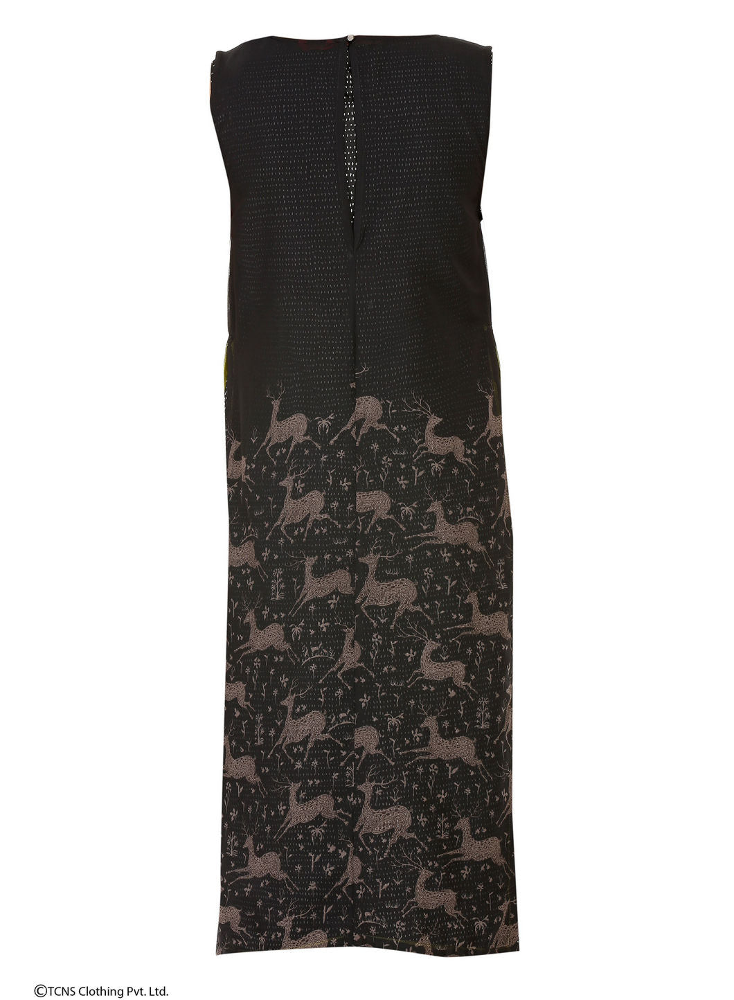 Black Printed Sleeveless kurta