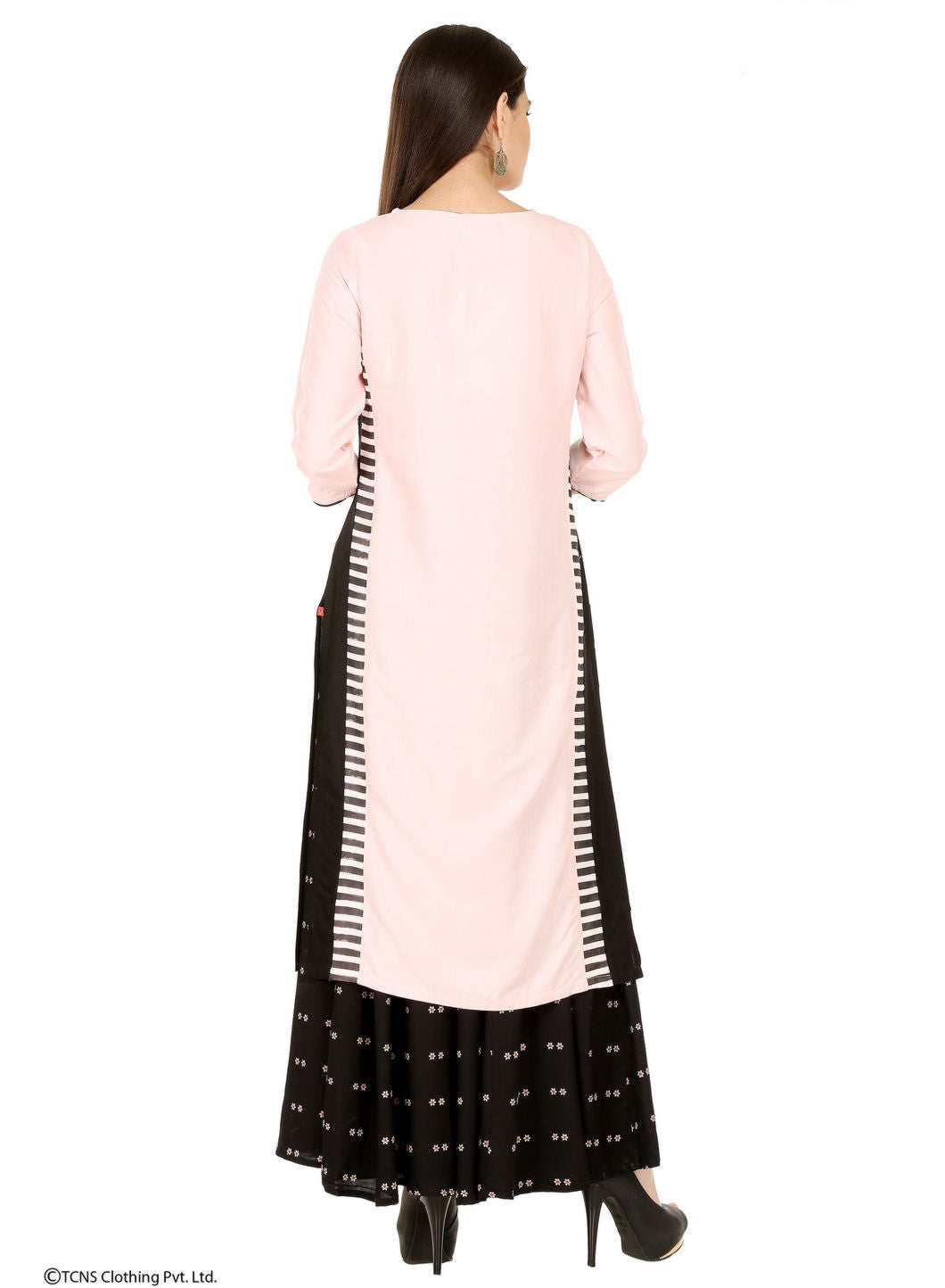 Pink Printed 3/4 Sleeve kurta