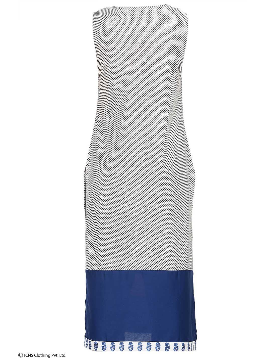 Off-White Printed Sleeveless kurta - wforwoman