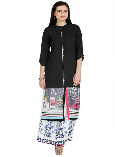 Black Printed Full Sleeve kurta