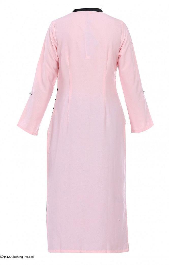 Pink Printed Full Sleeve kurta - wforwoman