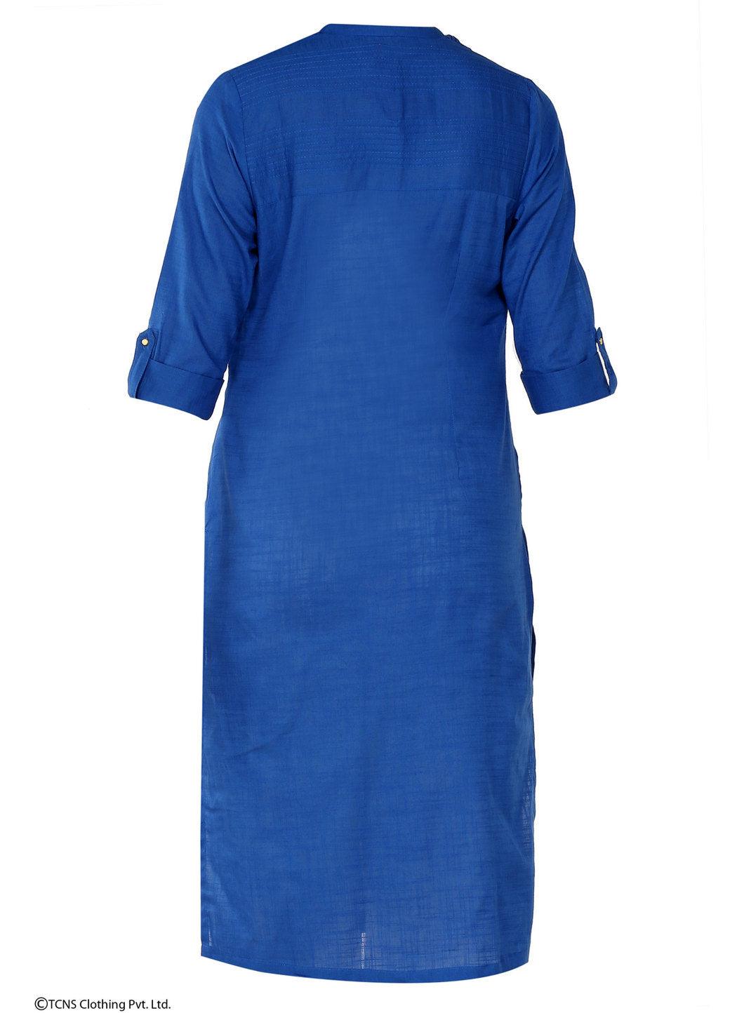 Blue 3/4 Sleeve kurta - wforwoman