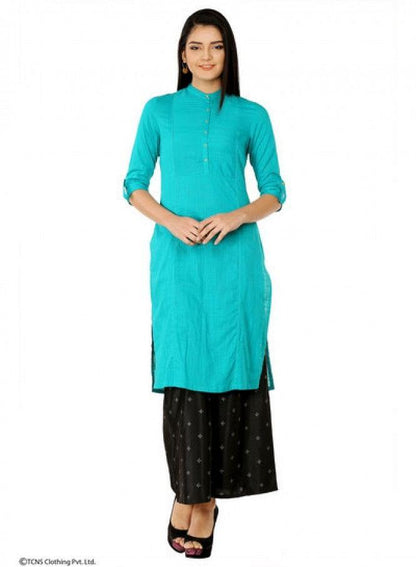 Green 3/4 Sleeve kurta - wforwoman