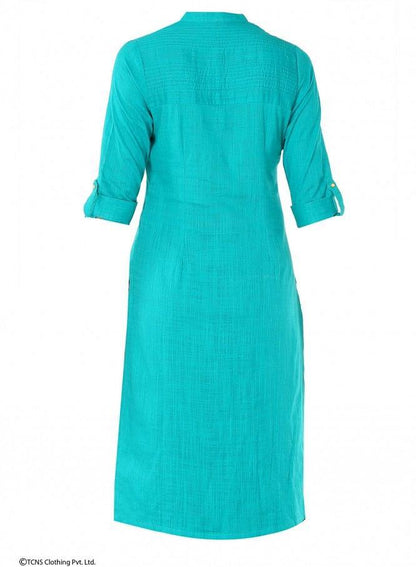 Green 3/4 Sleeve kurta - wforwoman