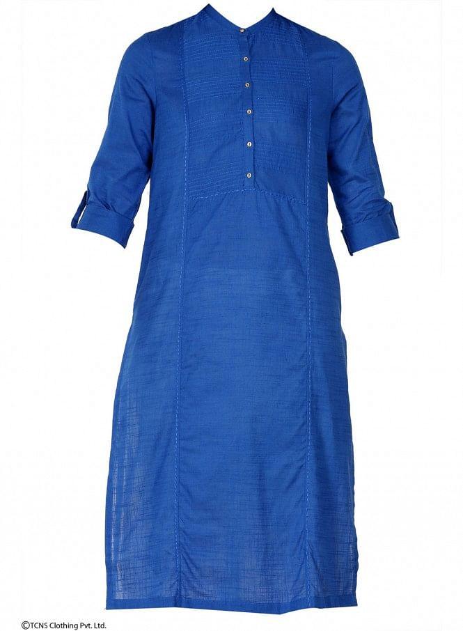 Blue 3/4 Sleeve kurta - wforwoman