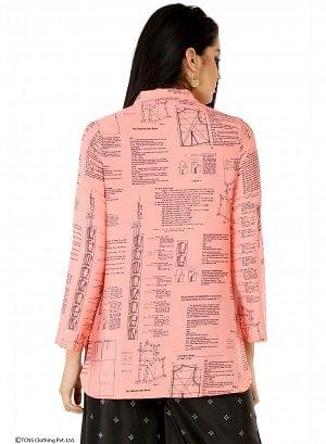 Pink Printed Full Sleeve Top - wforwoman