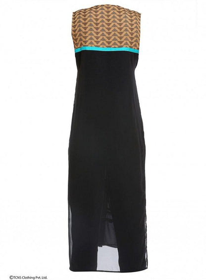 Black Printed Sleeveless Gillet - wforwoman