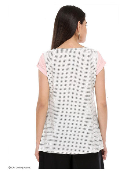 Pink Printed Short Sleeve Top - wforwoman