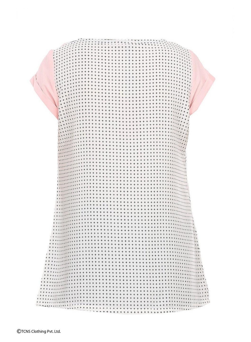 Pink Printed Short Sleeve Top - wforwoman