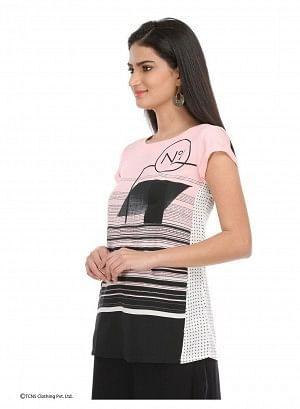 Pink Printed Short Sleeve Top - wforwoman