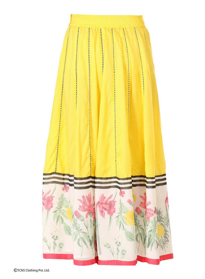 Yellow Printed Skirt