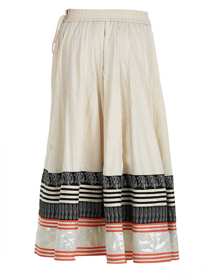 Beige Printed Skirt