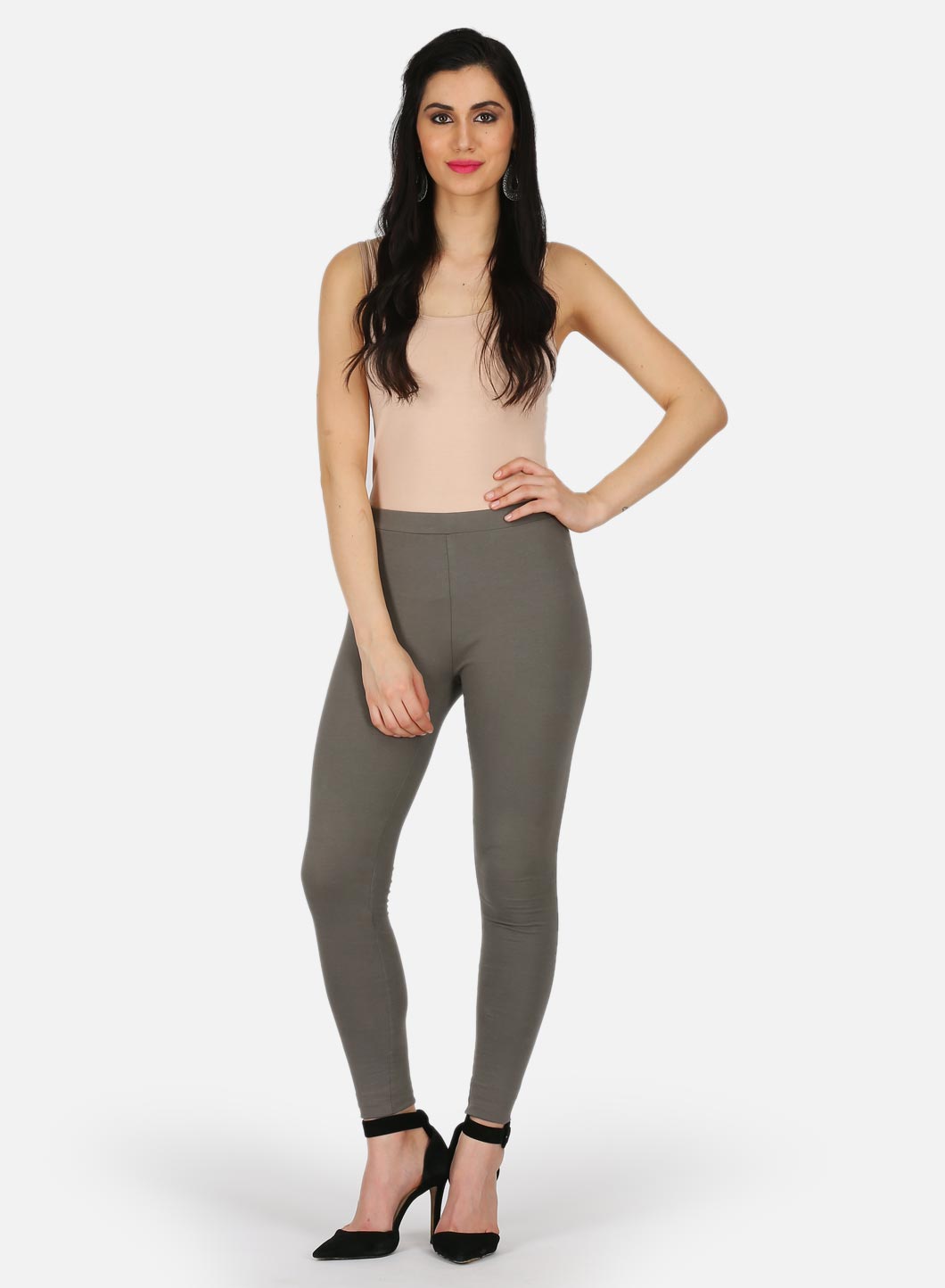 Grey Ankle Length Tights