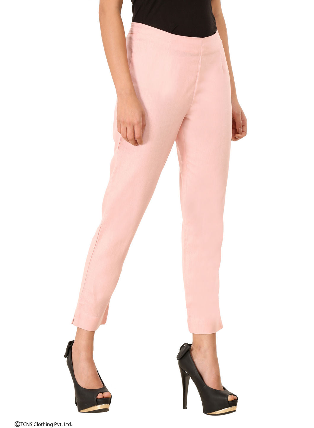 Pink Ankle-Length Trousers