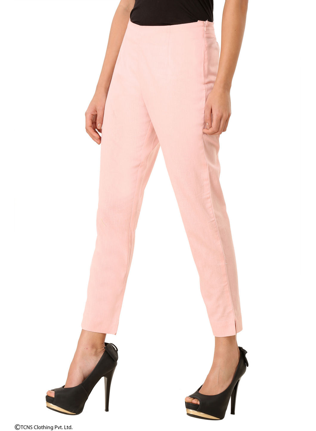 Pink Ankle-Length Trousers