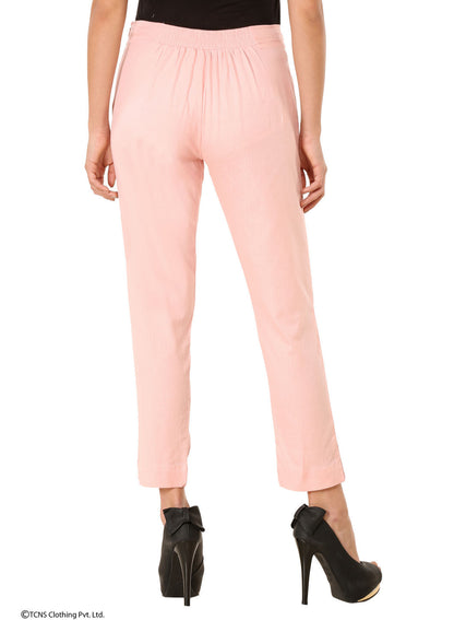 Pink Ankle-Length Trousers