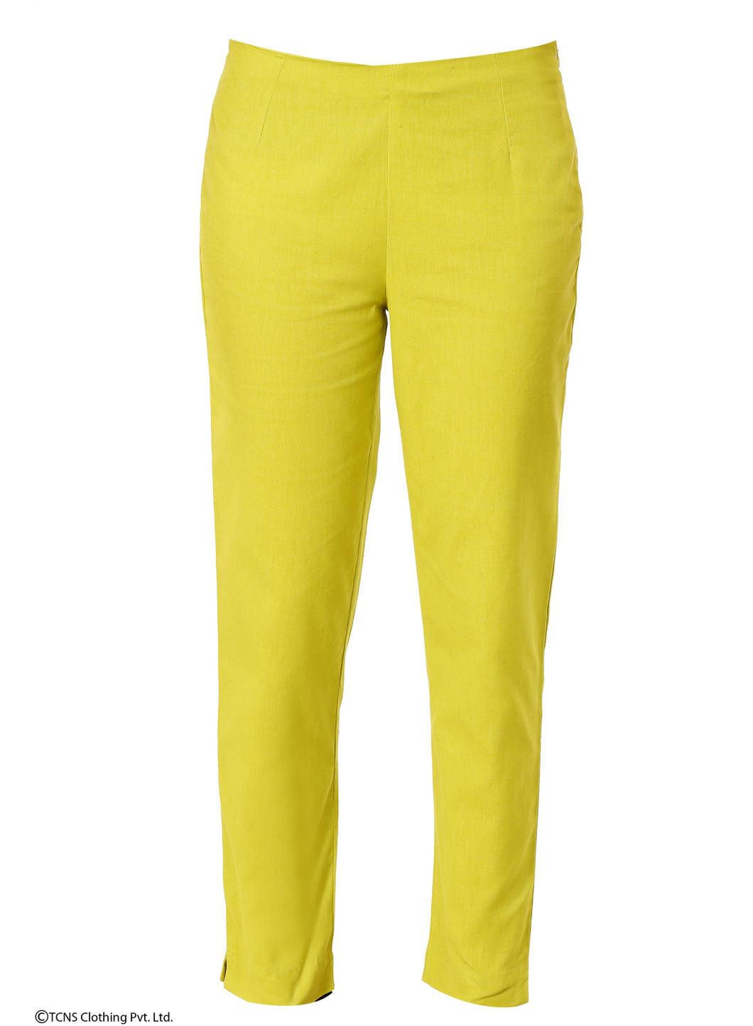 Green Ankle-Length Trousers - wforwoman