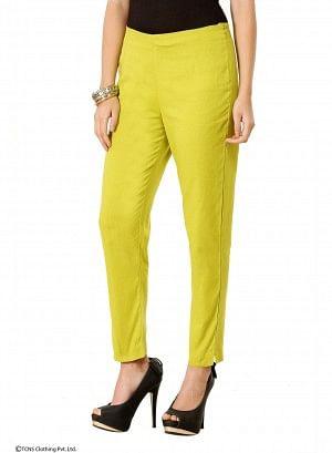 Green Ankle-Length Trousers - wforwoman