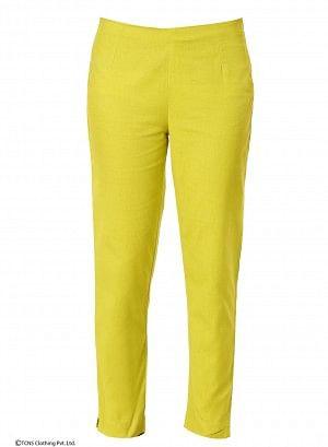 Green Ankle-Length Trousers - wforwoman