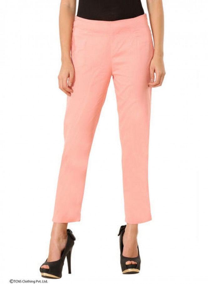 Pink Ankle-Length Trousers - wforwoman