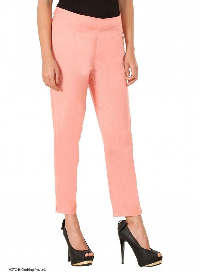 Pink Ankle-Length Trousers - wforwoman