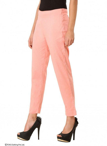 Pink Ankle-Length Trousers - wforwoman