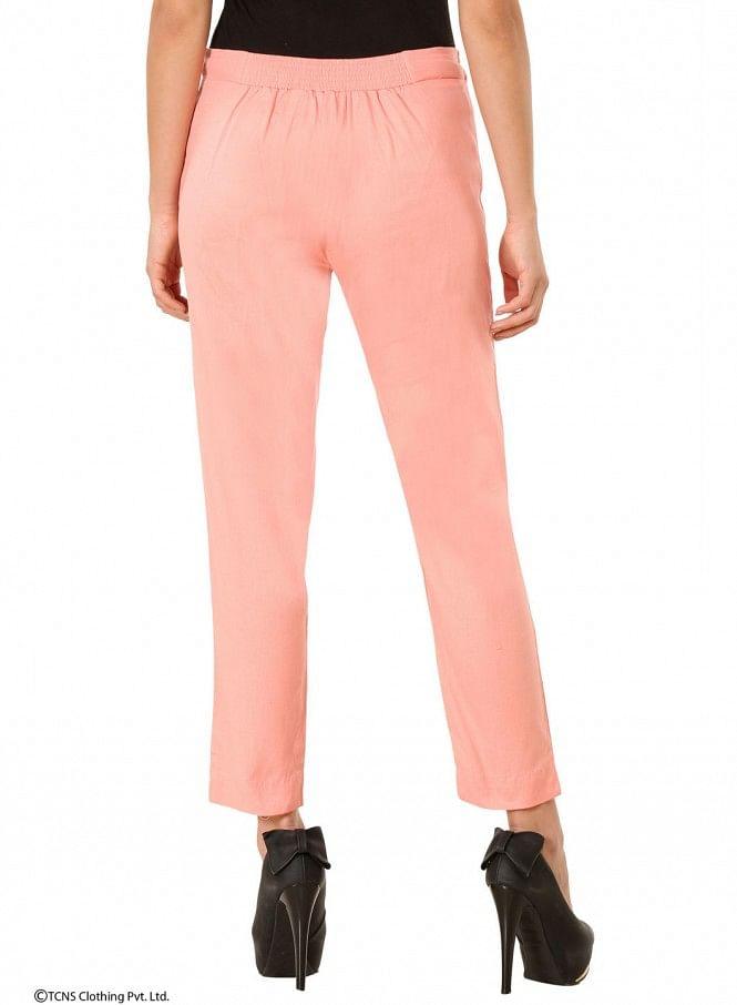 Pink Ankle-Length Trousers - wforwoman