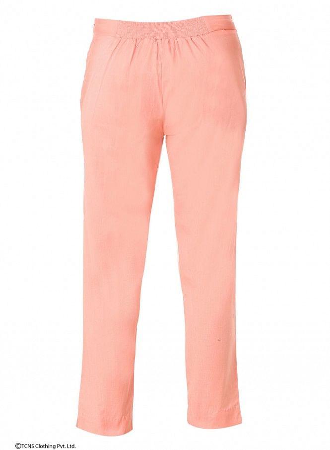 Pink Ankle-Length Trousers - wforwoman